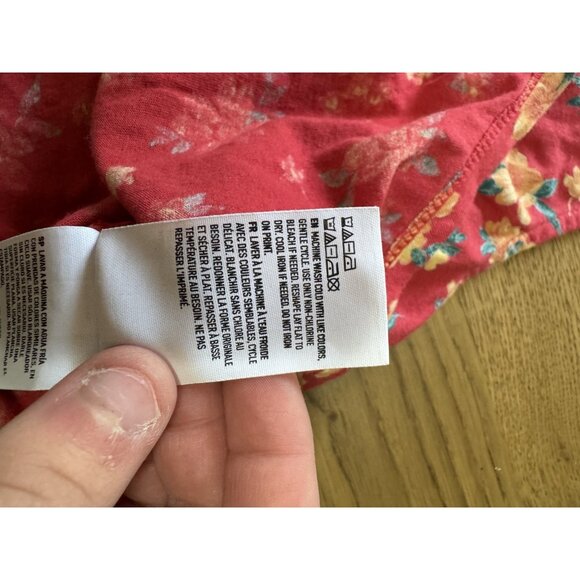 American Eagle Cropped Tie Top Button Front Floral Boho Women's Size Small - Picture 8 of 13